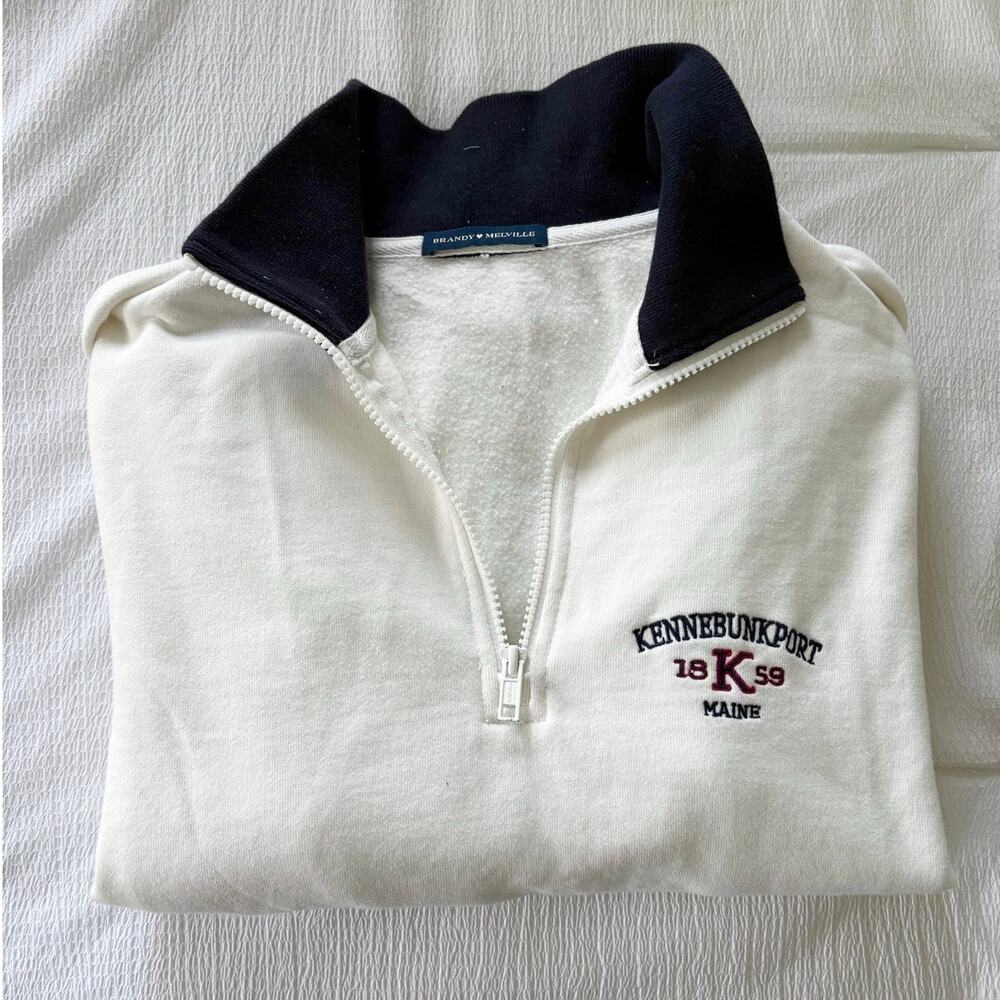 Brandy Melville Kennebunkport 1/4 Zip Sweatshirt OS Oversized